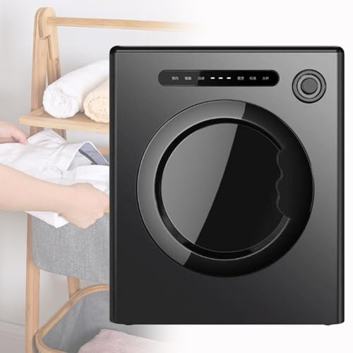 Spdazzleburst Portable Dryer, Tumble Dryer, Small& Lightweigh, Large Capacity, Compact Clothes Dryer, for Small Space, Apartment, Dormitory, Bedroom,Black