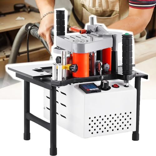 Dfdieratve Tragbare Kantenanleimmaschine, 1000 Ml Kantenanleimmaschine für die Holzbearbeitung, Gerade Kurve, Doppelseitiger Beschichtungskleber, Kantenanleimgeschwindigkeit 0-6 M/Min
