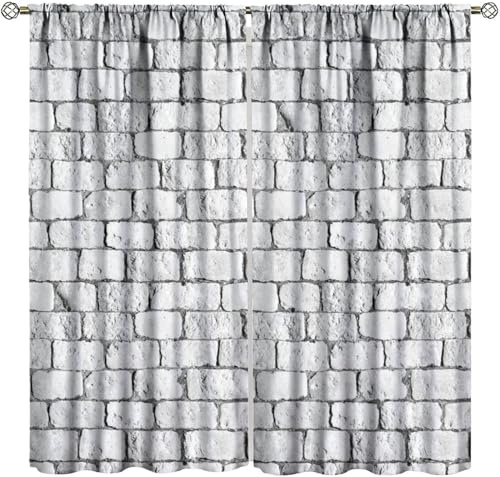 Rideau Occultant Isolant Thermiques Phonique Enfant 3D Mur De Briques Rétro 300X280 Cm (L + H) Lot De 2 Rideaux Occultants Rideau Opaque avec À Oeillets - Rideaux pour Salon Et Chambre-439759019