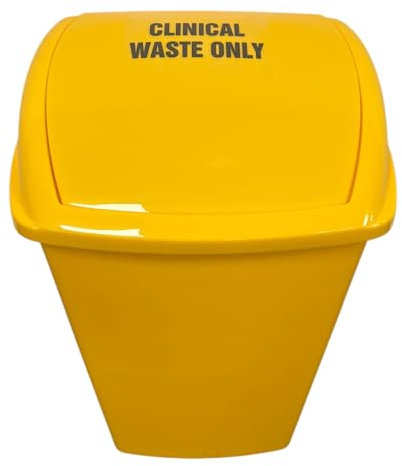 50L Yellow Swing Lid Clinical Waste Bin - For Medical, Home, School, Tattoo Parlour, Aesthetics Clinic, Veterinary, Hospital, and Care Home