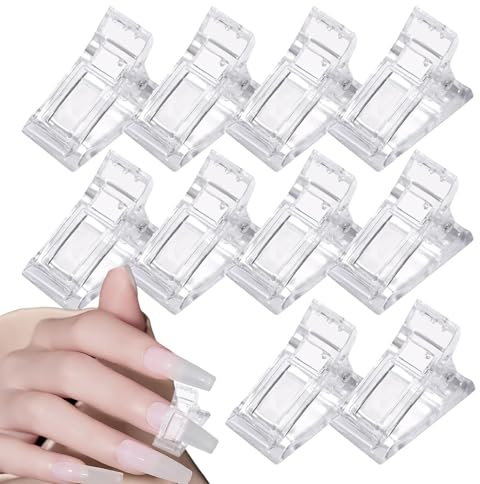 XIAOXIAOYU Nagelknipser für Gelnägel, Nagelzange zum Halten der Nägel an der Unterseite, 10 Stück, Nagelverlängerungsform, praktische Nagelzange, Pinzette