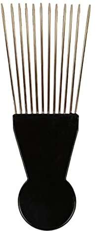 Púa afro de dientes anchos de metal para levantamiento de pelo rizado, peine profesional de peluquería trenza, herramienta de peinado