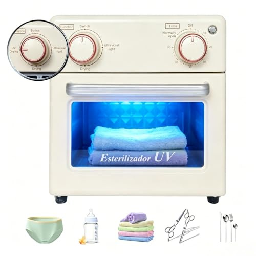 UV Sterilisator Werkzeuge, 8L Trocknung und 3-in-1 Desinfektion Werkzeuge 150W mit Timer Desinfektion Schrank geeignet für Mutter-Kind-Produkte, Handtücher, Friseursalons, Nagelstudios (weiß)