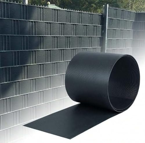 home Trends Bandes brise-vue sans clips de montage en polypropylène - Pare-vent - Pour panneaux à double fil - PP dur - Anthracite - 26 m x 19 cm