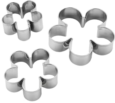 FSSTUD Lot de 3 emporte-pièces en forme de fleur en acier inoxydable pour biscuits et pâtisseries