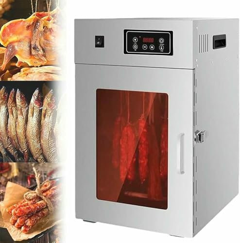 AFLEPCBRQ Essiccatore di Salsiccia Rotante in Acciaio Inossidabile, Disidratatore Alimentare, con Termostato Regolabile da 30 A 90 ° C E Un Timer Digitale 24 Ore su 24, Asciugatrice Alimentare Com