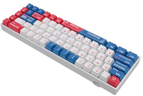 KIMISS Teclado de Juego RGB Retroiluminado 68 Teclas 60% Teclado Mecánico Switch Blue Wireless Conexión Cableada Soporte para para iOS