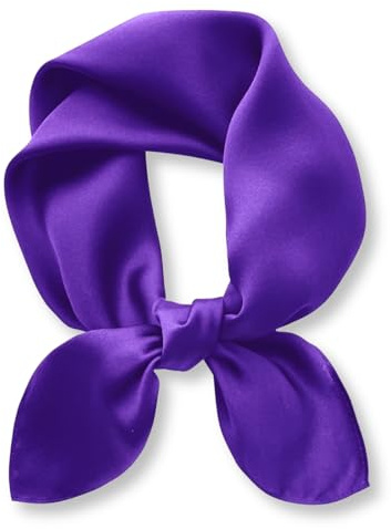 PoeticEHome Solid Color Mulberry Silk Scarf - Lightweight 26 Square Neckerchief for Women's Neck Hair Head in Gift Wrapped
