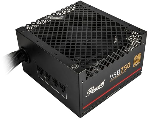 Rosewill VSB 750W 80+ Bronze, ATX 3.0 & 3.1 Compatible, Semi-Modular Power Supply, PCIe 5.1 12V-2x6 Connector, 105°C/221°F Japanese Capacitor, 120mm ICB Silent Fan - 5 Year Warranty