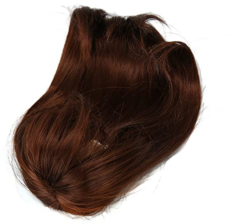 Akozon Parrucca da Bambola Giunti a Sfera da 1/6 con Scoppi per Capelli di Seta Ad Alta Temperatura Fai -da -te per Bambole da 15,5 a 17 Cm (Marrone scuro)