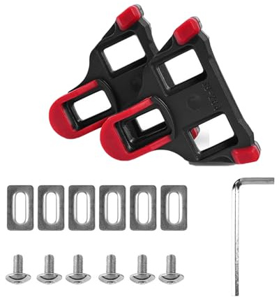 1 Pcs Premium SPD Cleats für Fahrradschuhe, kompatibel mit Shimano SPD SL Cleats, langlebig, rutschfest, Hochleistungs-Pedalklampen für Rennräder und Indoor-Bikes（Rot）