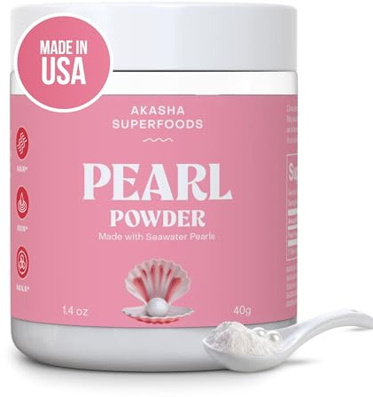 Akasha Superfoods Poudre de perle, application diététique et topique, mélange en boissons, smoothies ou soins de la peau, source naturelle de calcium, acides aminés et minéraux, doux pour les peaux