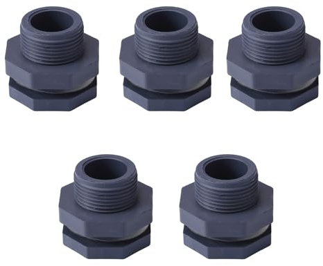5 conectores de tanques de agua para el hogar, 3/4 pulgadas, enchufe de jardín, tanques de agua, junta de mamparo, conector de tanque de PVC