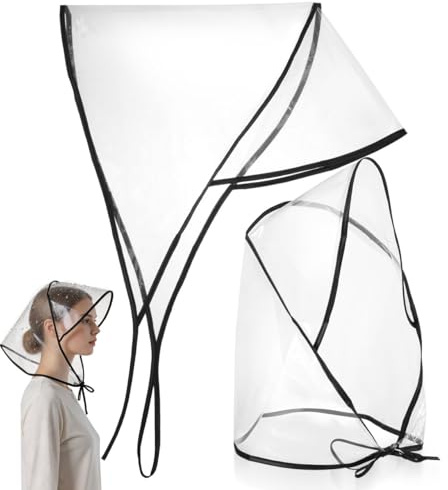 SAFIGLE Lot De 2 Bonnets De Pluie pour Femme Bonnet Transparent pour La Pluie avec Visière Chapeau De en Plastique Imperméable Protection des Cheveux pour Usage Quotidien Et Voyages
