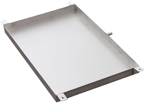 Bac de Récupération en Acier Inoxydable, Bac de Récupération D'huile Portable pour Climatiseur, Bac de Retention, Bac de Lave-vaisselle, Bac de Vidange D'huile (avec Trou)(70x40cm)