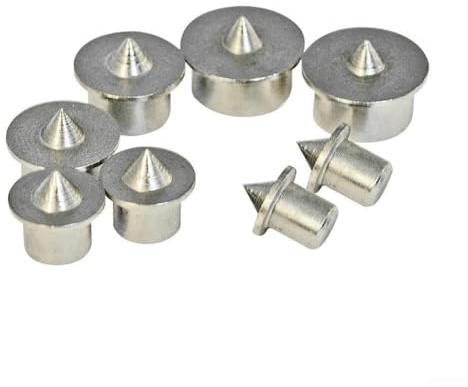 Gdfnmogo - Juego de 8 puntos centrales de clavija, pasadores de señalización de espiga de acero sólido para una alineación precisa de juntas de madera, tamaños de 6 mm/8 mm/10 mm/12 mm, centros de