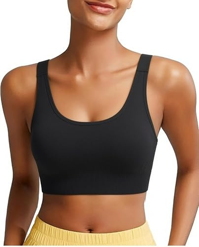 Aseniza Sports Bra Women High Impact Bras Racerback Removable Padded for Ladies Gym Crop Top for Workout,Yoga,Running,Fitness（Black-M）
