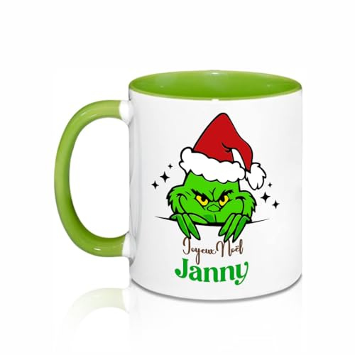Mug Personnalisé Noël – Ajoutez Votre Texte ou Prénom – Cadeau Original et Humour – Qualité AAA Sublimation HD – Couleurs Vives – 5 Coloris – Expédié sous 24h