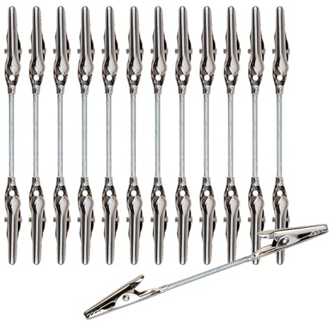 SOPOTUTU 25 Stück Doppelseitige Metall Krokodilklemmen Silberne Kleiner Fotohalter und Notizklammern für Büro Basteln und Dokumentenorganisation
