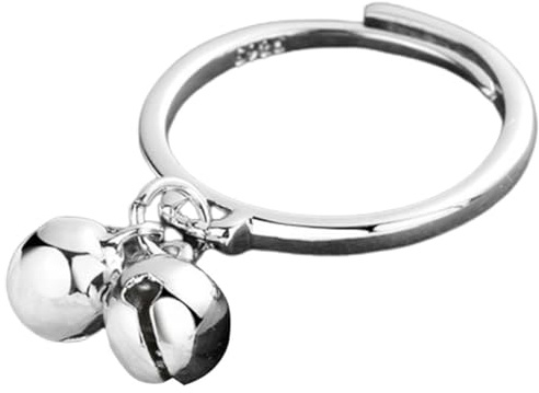 GALPADA Aperto Regolabile Donna Doppia Campana in Rame Argento, Design Creativo e Decorativo, Flessibile per Impiego Quotidiano