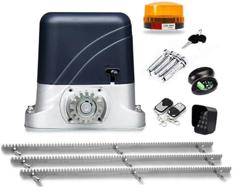 Schiebetor-Set Basismodell Schiebetoröffner AC600KG 1400LBS mit 6 Meter Stahlgestell Reißverschluss Getrieberahmen for Zuhause Villa Metall Eisentor(Kit c)