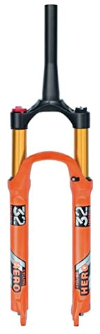 Forcella MTB 26/27.5/29 Forcella ammortizzata per mountain bike Escursione 120mm Aria 1-1/8Tubo dritto/conico Blocco manuale Freno a disco anteriore 9mm QR (Colore: Arancione conico, Misura 27.5)
