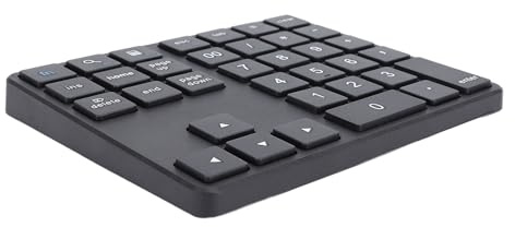 Kelawoly Numeric Keypad, 35 Keys Numeric Keyboard with Receiver 2.4G Wireless BT5.0 BT3.0 Number Keypad for OS X Laptop Desktop Smartphone (Black)