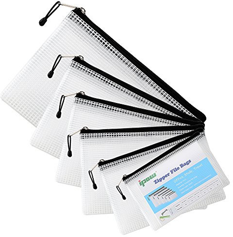 ipow 6 Stück Dokumententasche in 6 Größe- A4 / A5 / A6 / B4/ B5 / B6, Perfekt für Büro Dokumenten und Reiseutensilien zu organisieren