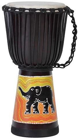 35cm Profi Djembe Trommel Bongo Drum Buschtrommel Percussion Motiv Elefant Afrika Art - (Für Kinder im Vorschul Alter)
