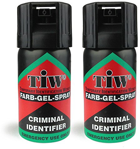 Spray de defensa propia TIW de Farb, identificador de delincuentes, negro, 2 unidades