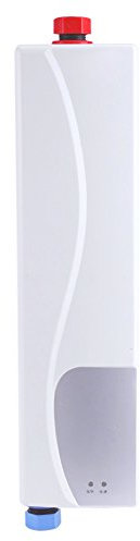 Fdit Chauffe-Eau instantané sans Réservoir électrique Mini avec la Soupape de Décharge pour Chaudière Unique la Cuisine de Salle de Bains de Rression 220V 3000W(Blanc)