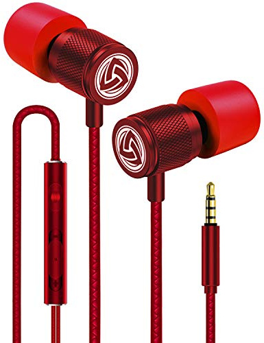 LUDOS Ultra Kopfhörer In Ear Ohrhörer mit Kabel und Mikrofon, Kristallklarer Klang, Ausgewogene Höhen und Tiefen, Neuer Memory Foam, Langlebiges Kabel, Bässe, Lautstärkeregelung, Earphones für Handy