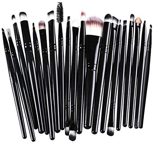 Makeup Brushes ZHIYE Make up Brush Set 20 PCs Professional Face Eyeliner for Foundation Blush Concealer Eyeshadow with Travel Black