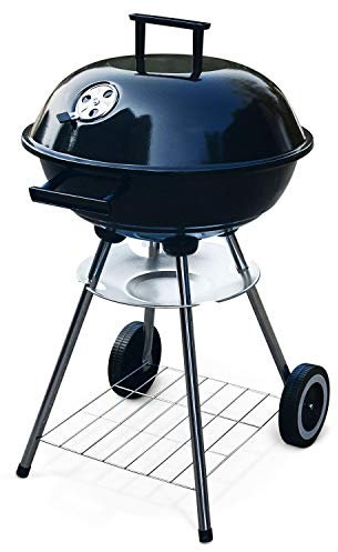 RESCH MAXX Holzkohlegrill Ø 44cm, 4 Personen Grill Holzkohle, fahrbarer Kugelgrill mit Deckel für Unterwegs/Garten/Balkon