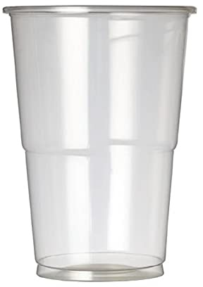 100 vasos extra transparentes, fuertes, eGreen Premium Flexy-Glass CE con media pinta a ala, 284 ml