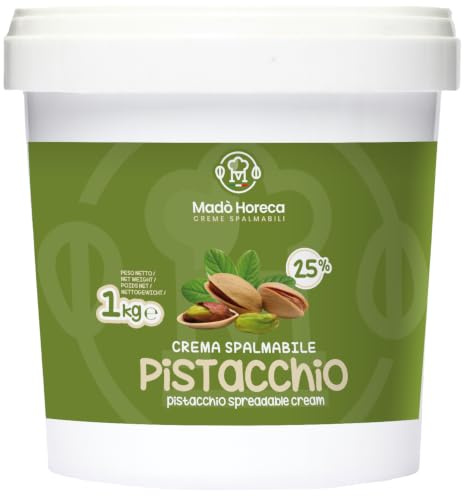MADÒ Crema Spalmabile al Pistacchio Artigianale MADE IN ITALY - Creme Spalmabili per Panini, Dolci, Colazioni, Prodotti da Pasticceria (1kg)