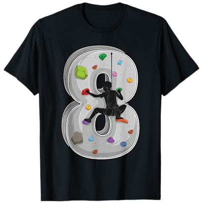 8 Jahre altes Klettern, 8. Geburtstag Abenteuer, Kletterer T-Shirt