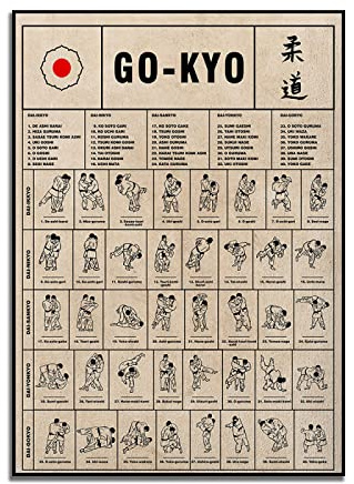 TANYANG Vintage Go-Kyo Poster, Judo Poster, Judo Gift Idea, Judo Gift, Judo Wall Art Decoration, Judo Print, Gift For Judo Lovers 30X40Cm Sin Marco