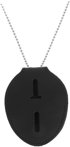 Porte-Badge En Cuir Pu Et Alliage D'Aluminium Avec Chaîne, Idéal Pour Cartes D'Identité Et Badges, Léger Et Portable Pour Enseignants, Médecins, Journalistes Et Ingénieurs