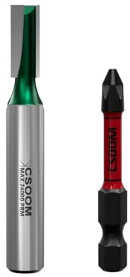 CSOOM 8mm Schaft Professional Bodenreinigung Fräser, mit Schlagmagnetbits, Schaftfräser, Holzbearbeitungswerkzeug Bit (6mm)