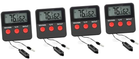 Angoily 4ensembles Hygromètre Numérique Pour Terrarium Et Reptiles Thermomètre Électronique De Précision Pour Température Et Humidité Intérieure Pour Incubateurs Œufs Et