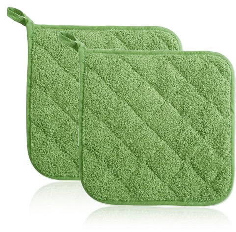 BYX 2 Pezzi Puro Cotone Cucina Daily Basics Presine in Velluto Spesso Sottobicchieri Resistenti al Calore Presine Adatte per Cucinare e Cuocere al Forno