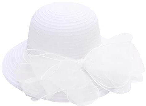 XIUH Damenhut Organza Hut Hochzeit Anlasshut Brauthut Strandhut Strohhüte Sonnenhut Blumen Sommerhut Zylinder Hut Fascinator Hut Hut Mit Schleier