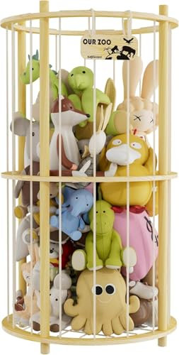 HEYOUTH Rangement Peluche,Coffre a Jouet Enfant en Bois,Organisateur de Rangement pour Animaux en Peluche,pour Chambre d'Enfant, Salle de jeux