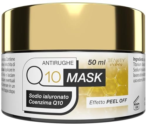 Q10 MASK Mascarilla Facial Peel Off Antiedad 50ml | Enriquecida con Ácido Hialurónico y Coenzima Q10 | Eliminación de Puntos Negros y Reducción de Arrugas