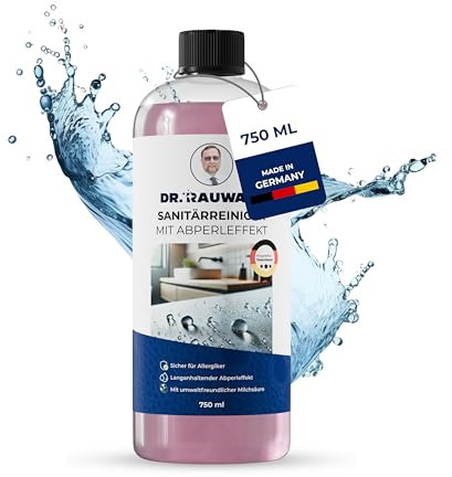 Dr. Rauwald® Limpiador sanitario con efecto perla (750 ml) – Respetuoso con el medio ambiente y extrafuerte – Limpiador de baño – Limpiador de cal – Muy duradero – Fabricado en Alemania