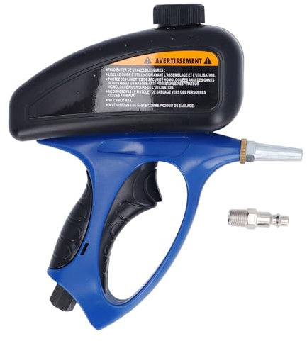 Kit de Pistolet de Sablage Portable, Pistolet de Sablage 1/4 Pneumatique Portable pour Points Abrasifs à Air Portatif pour le Métal, le Bois et les Projets Automobiles