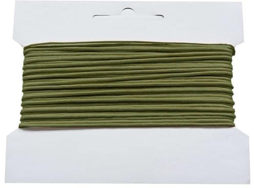 10m gewachste Baumwollschnur/Wachsschnur 2mm, Schmuckschnur, Farbe wählbar, Farbe:olivgrün