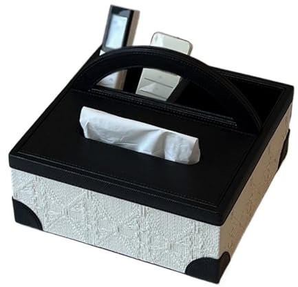 GLigeT Taschentuchhalter Taschentuchbox-Abdeckung, Retro-Taschentuch-Aufbewahrungsbox, multifunktionale Haushalts-Taschentuch-Organizer-Box for Zuhause, Büro, Auto Kosmetiktücherbox(Weiß)