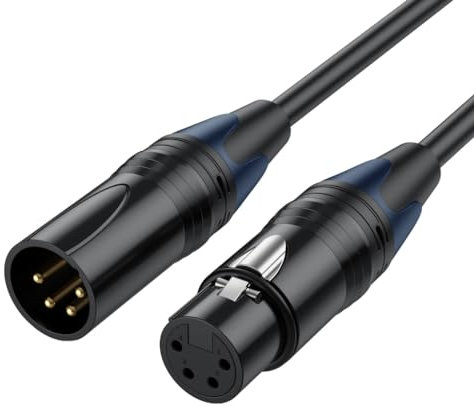 HEEZOU XLR4 Cable Microphone Cable 4 Pin Male to Female Extender Cord for Studio Recorder Mic Mixers LED Light